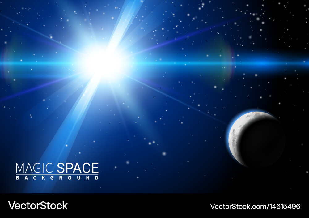 Abstract space background with stars moon design Vector Image