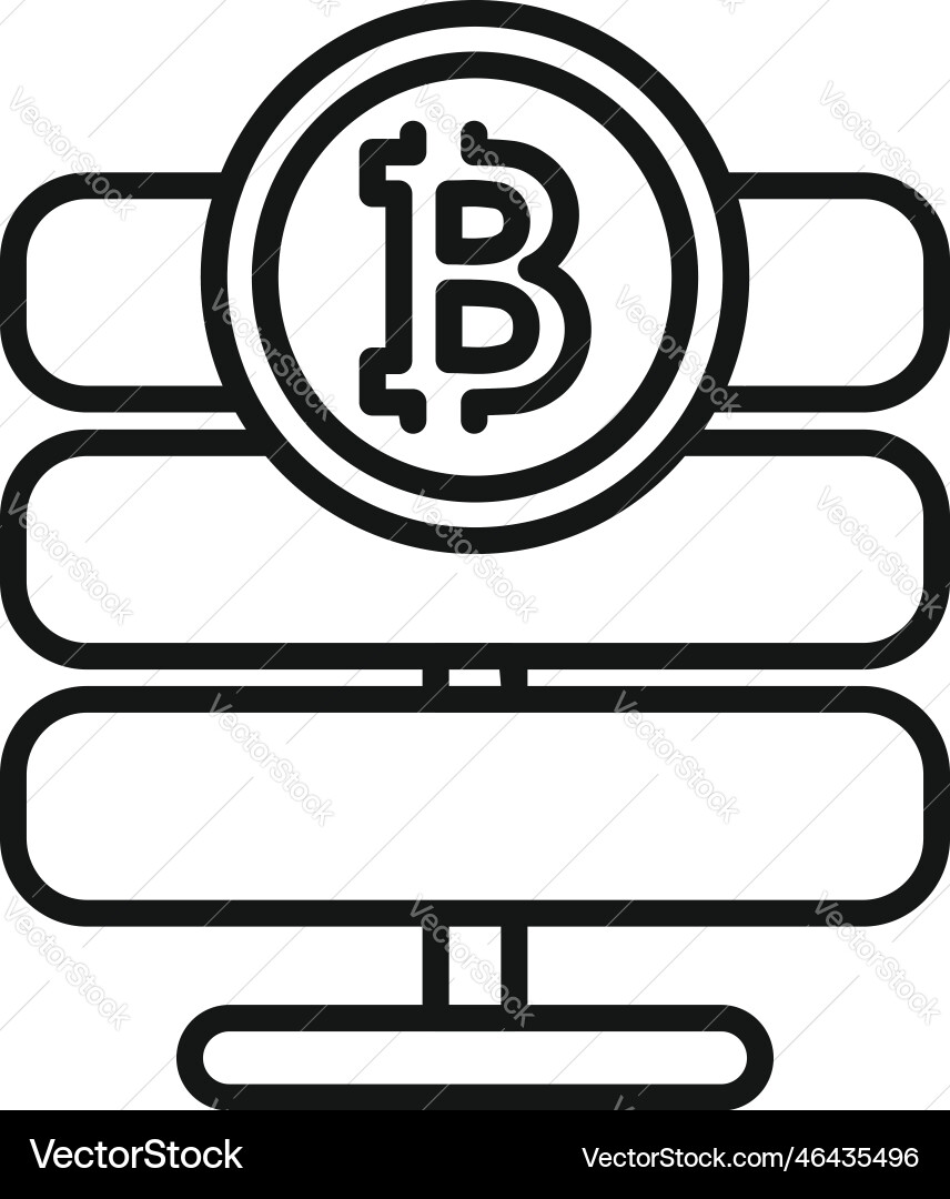 Bitcoin server icon outline block chain Bitcoin server icon outline block chain vector image