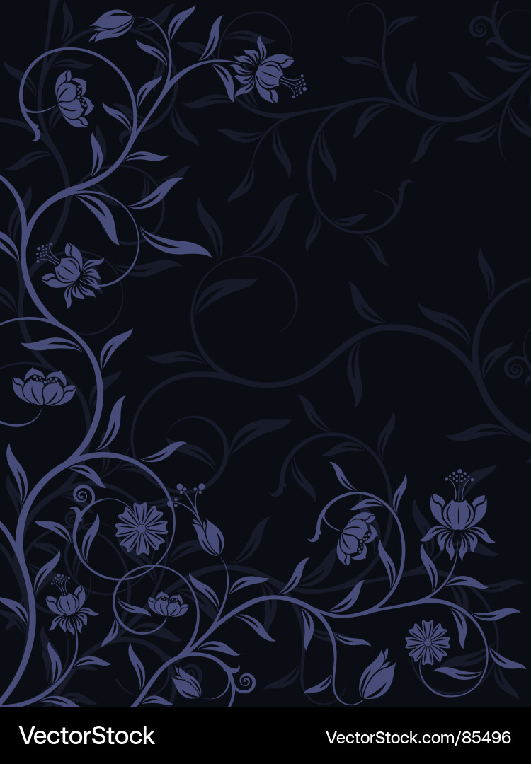 Dark Floral Scroll Pattern Vector Image