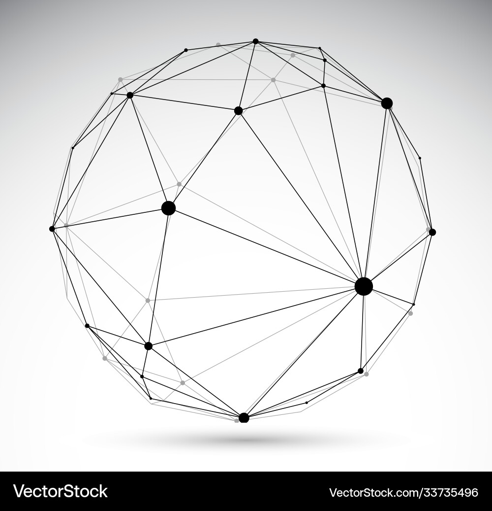Dimensional lattice mesh abstraction 3d polygonal Vector Image