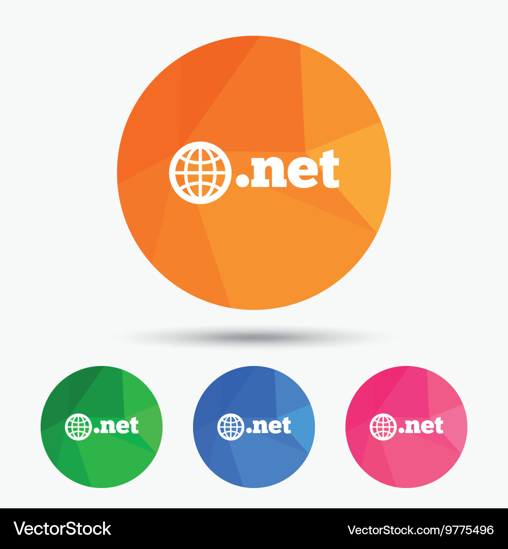 Domain net sign icon top-level internet vector image