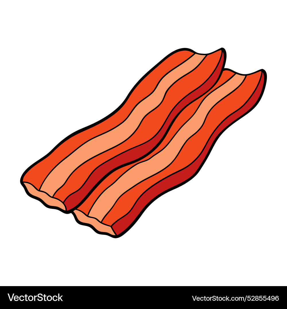 Isolated slices of bacon Vector Image