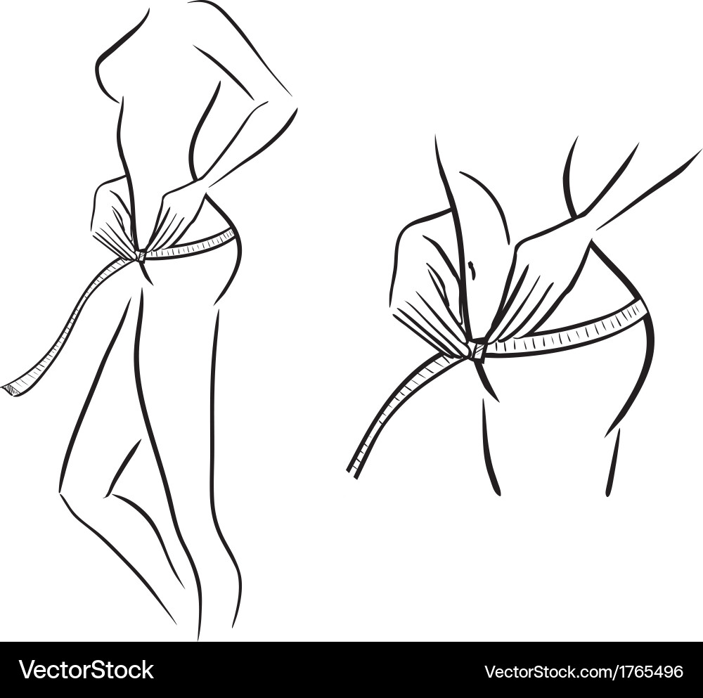 Measuring size of buttocks Vector Image