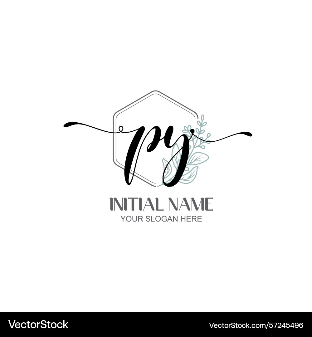 Modern botanical py initial logo collection Vector Image