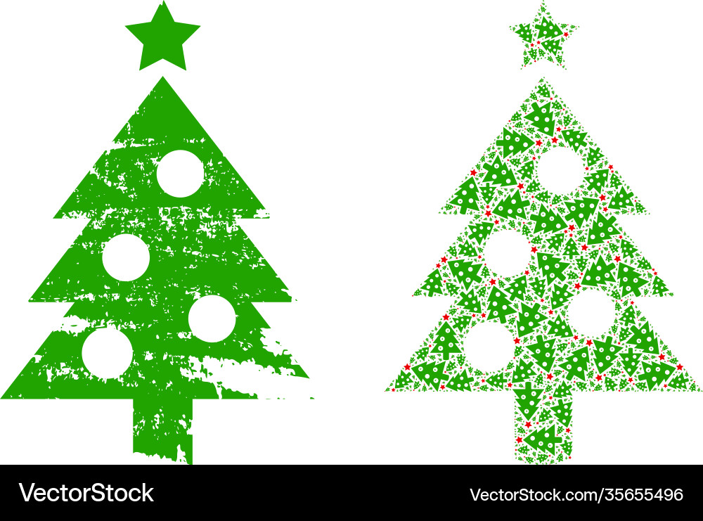 New year tree icon recursion composition Vector Image