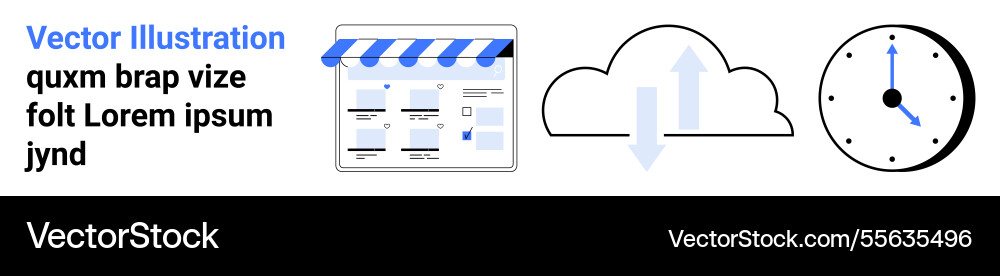 Online storefront cloud upload with arrows Vector Image