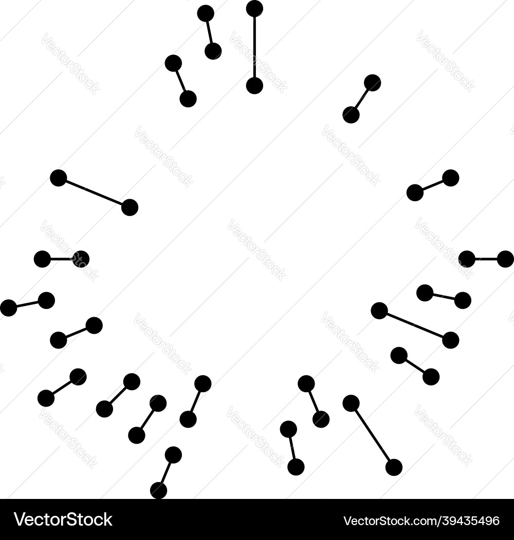 Radial radiating lines with nodes nodal points Vector Image