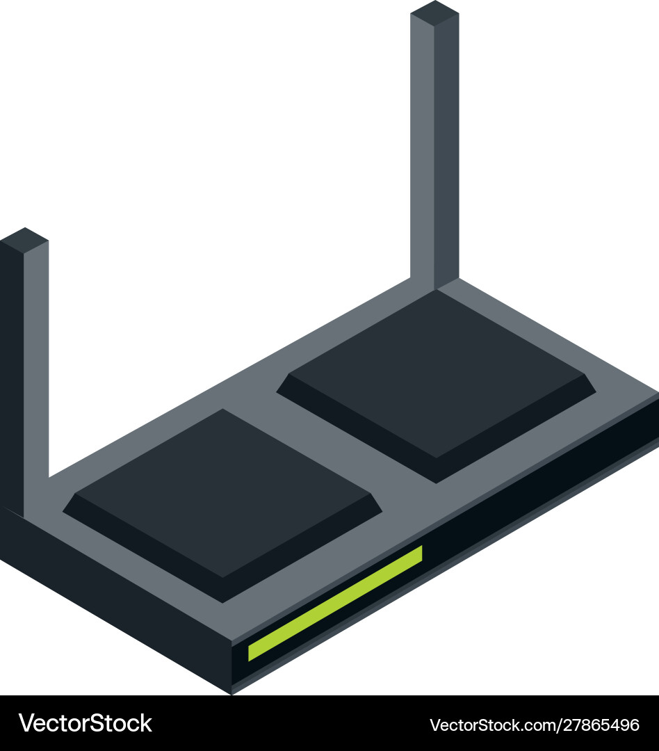 Router antenna technology hardware device computer Vector Image