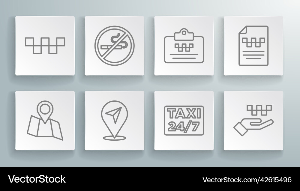 Set line folded map with location no smoking Vector Image