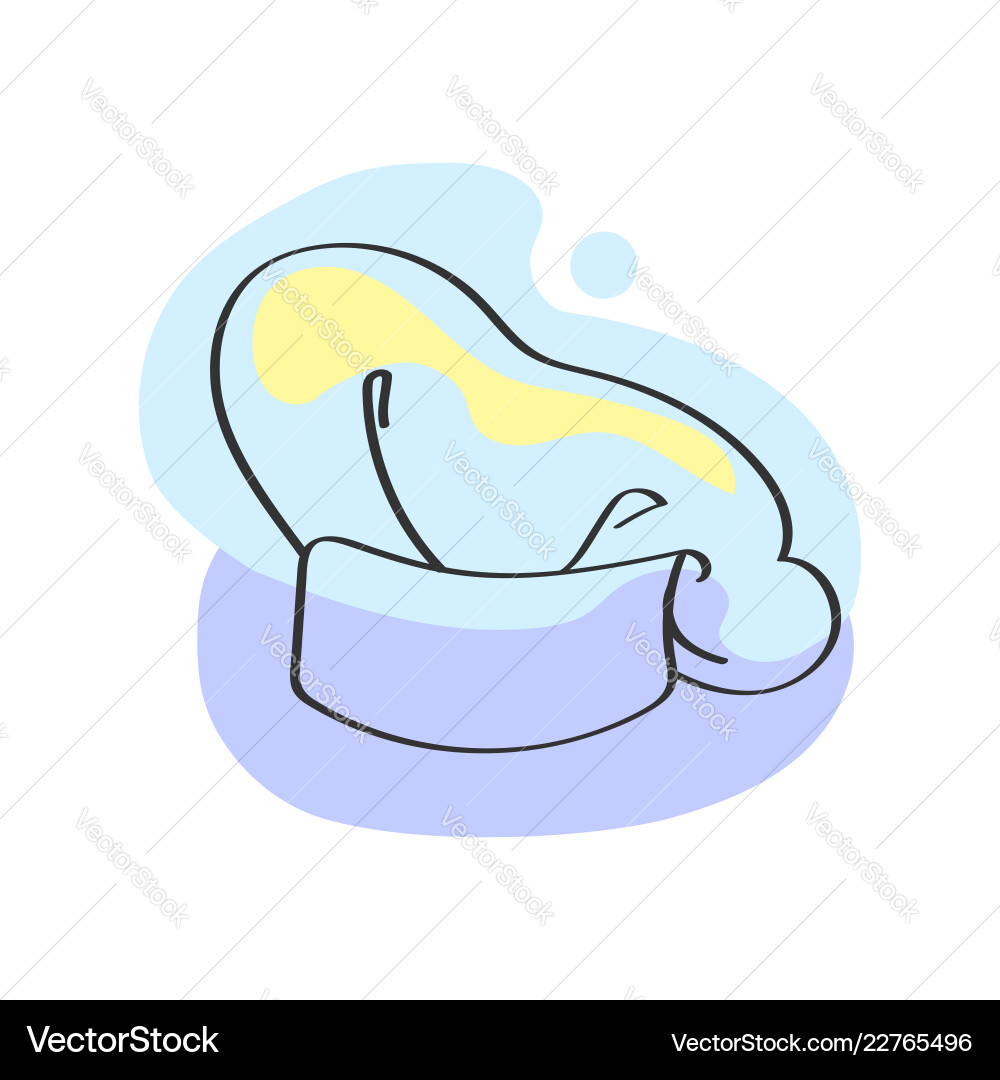 White chef hat isolated on background line Vector Image