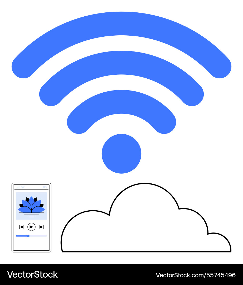 Wireless streaming concept with large vector image