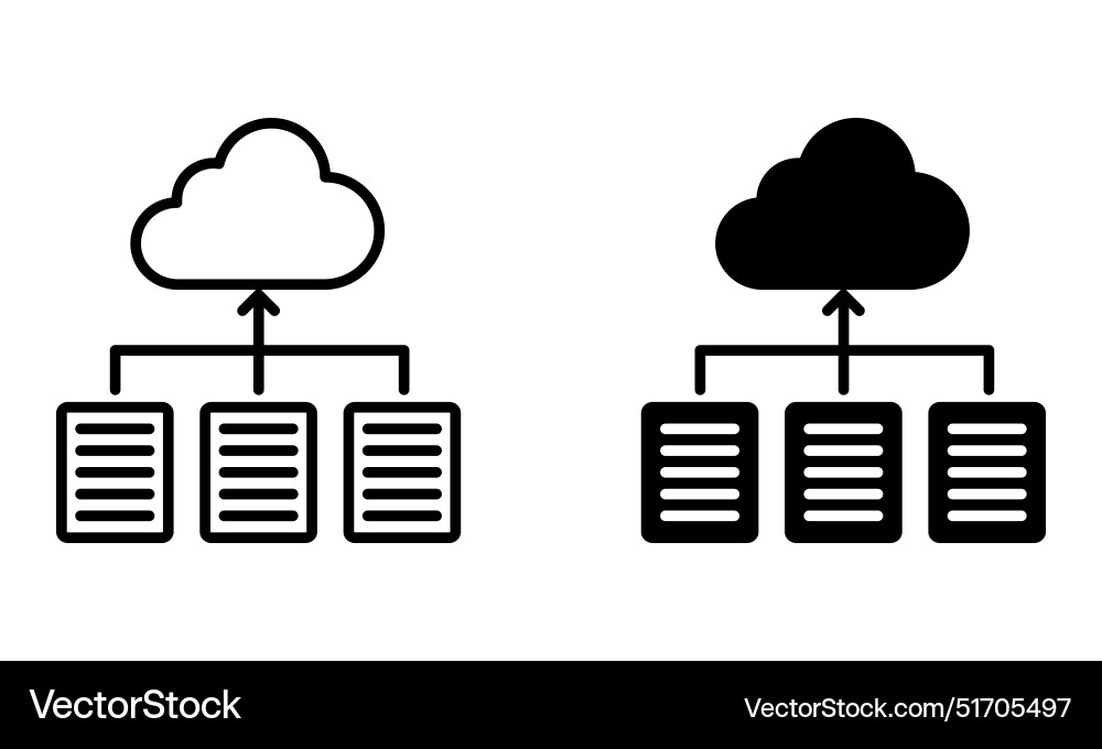 Cloud storage document upload to icon vector image