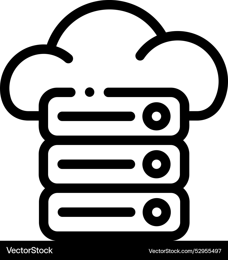 Database icon thin linear style design isolated Database icon thin linear style design isolated vector image