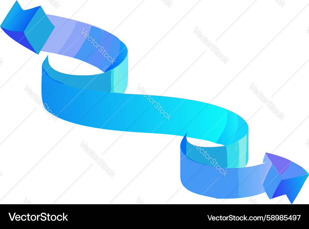 Dynamic Blue Ribbon Loop Arrow Vector Image