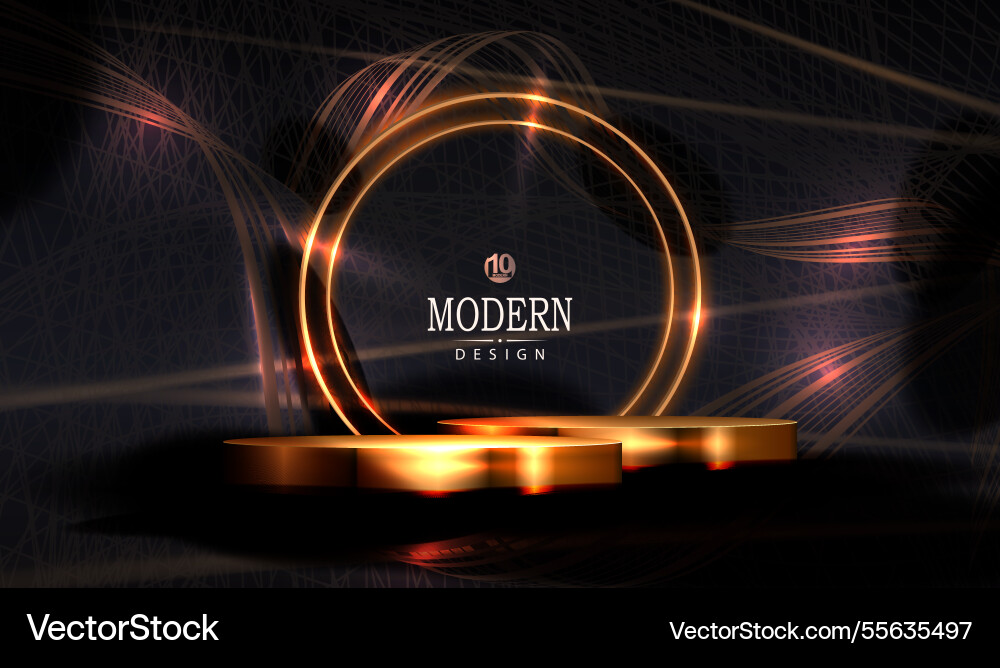 Eine wunderbare Komposition mit goldenem Podium Eine wunderbare Komposition mit goldenem Podium vektorbild