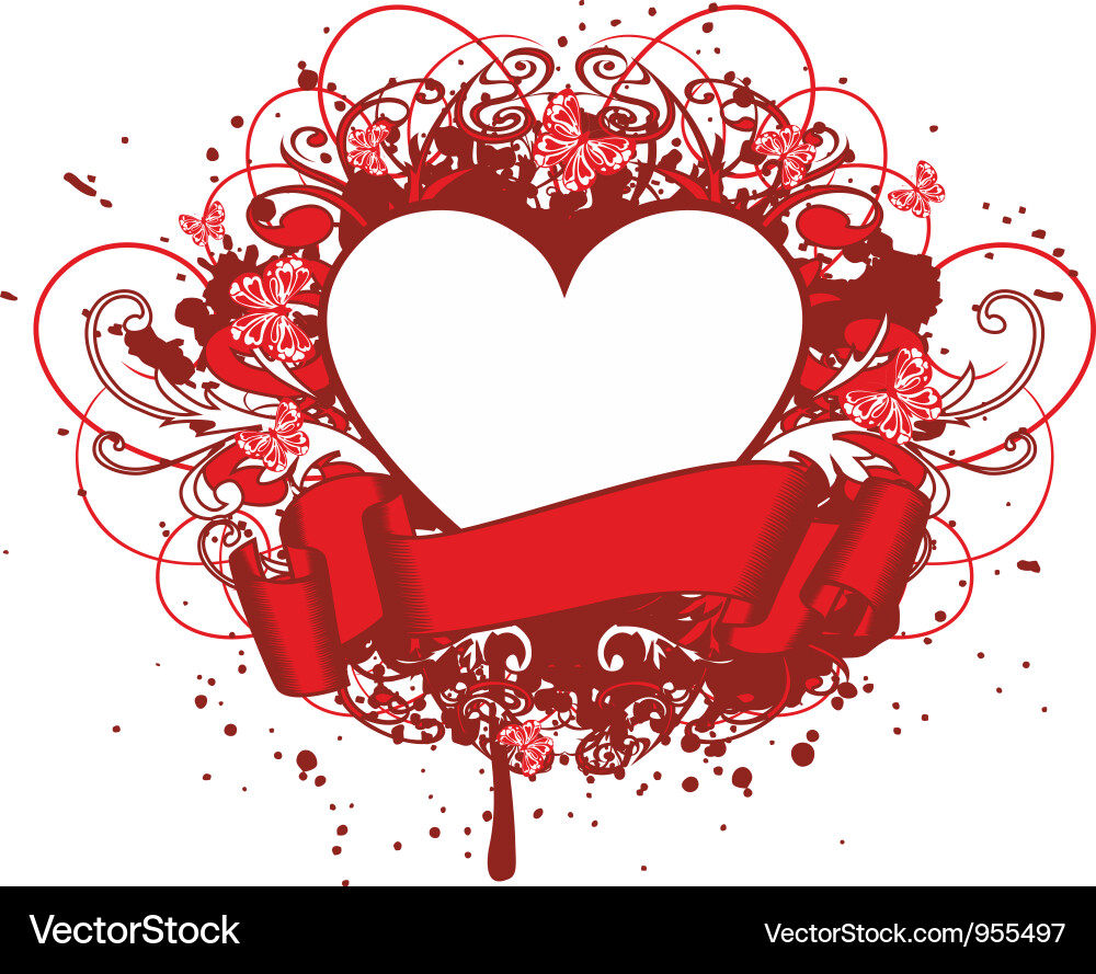 Heart with Decorative Patterns vector image