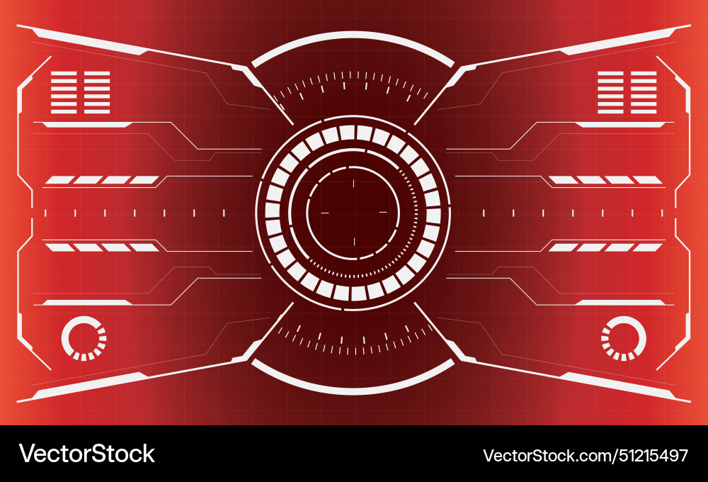 Hud sci-fi interface screen view white circular Hud sci-fi interface screen view white circular vector image