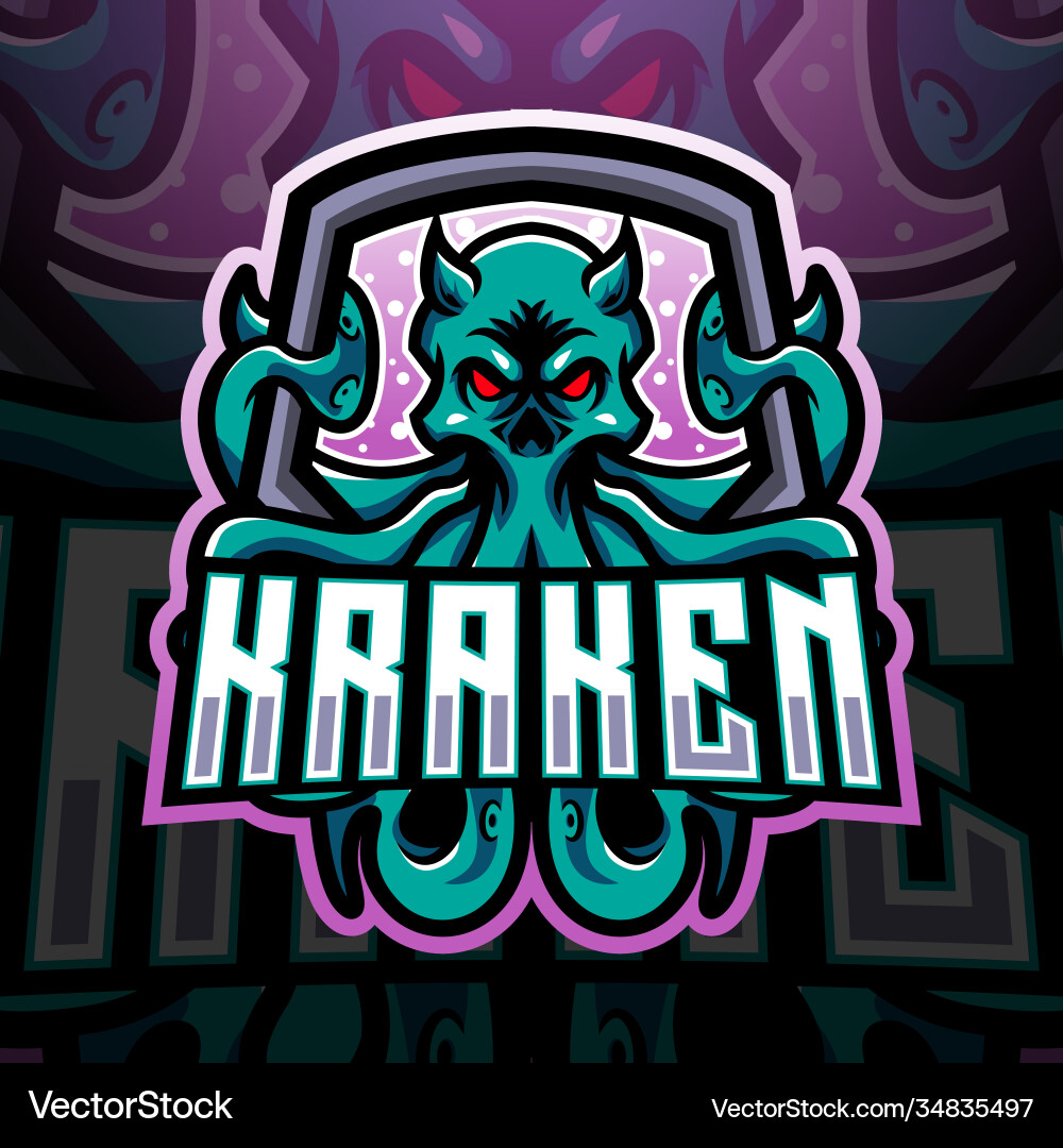 Kraken octopus esport mascot logo design Kraken octopus esport mascot logo design vektorbild