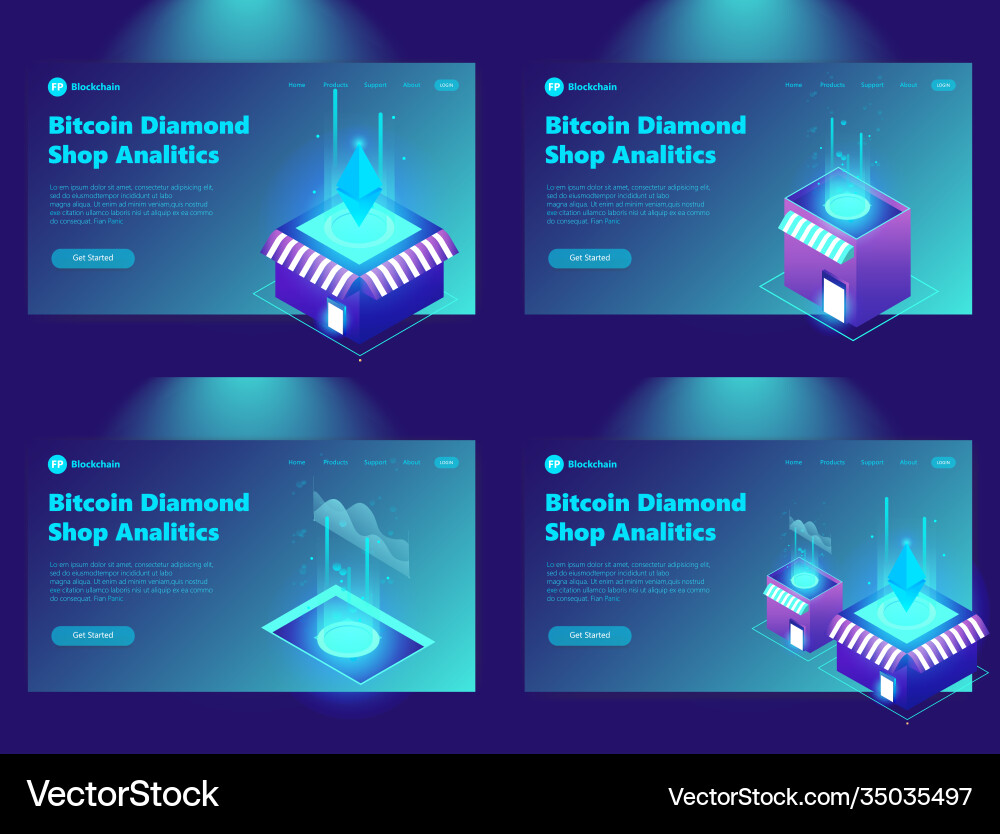 Landing page template with gradient modern webpage Vector Image