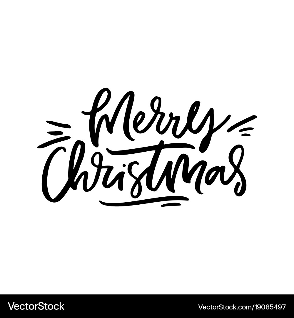 Merry Christmas Lettering Art Vector Image