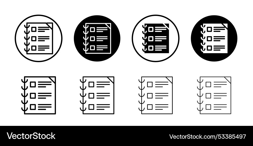 Notebook icon logo set Vector Image