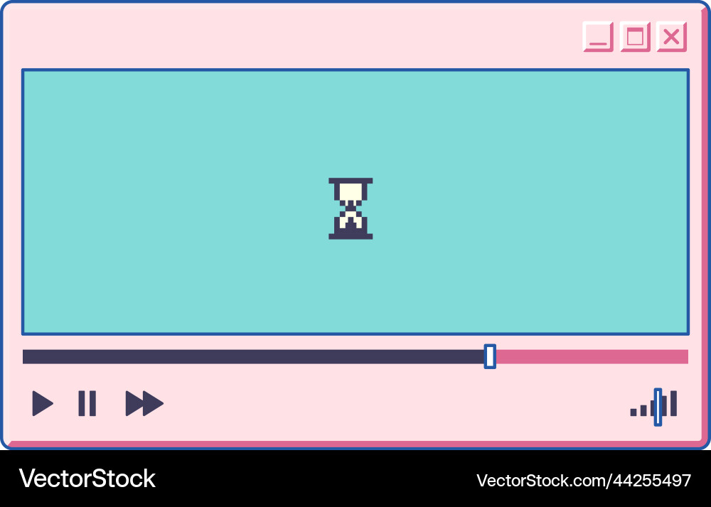 Old Music Player Window - 90s Style vector image