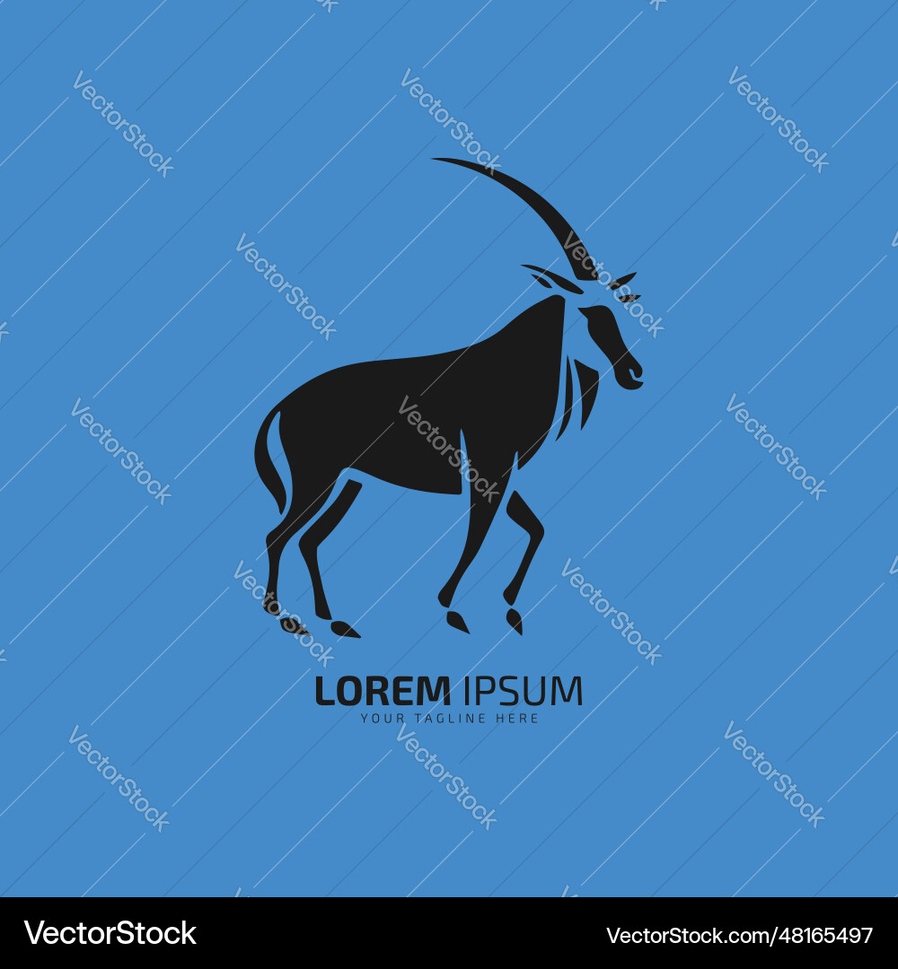 Oryx logo icon stand on blue background Vector Image