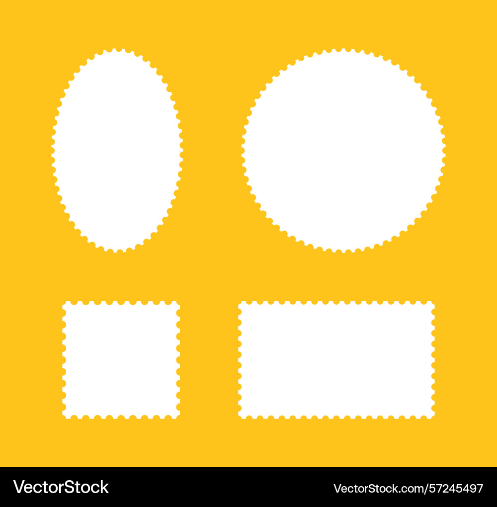 Postage stamp frames collection empty borders Postage stamp frames collection empty borders vector image