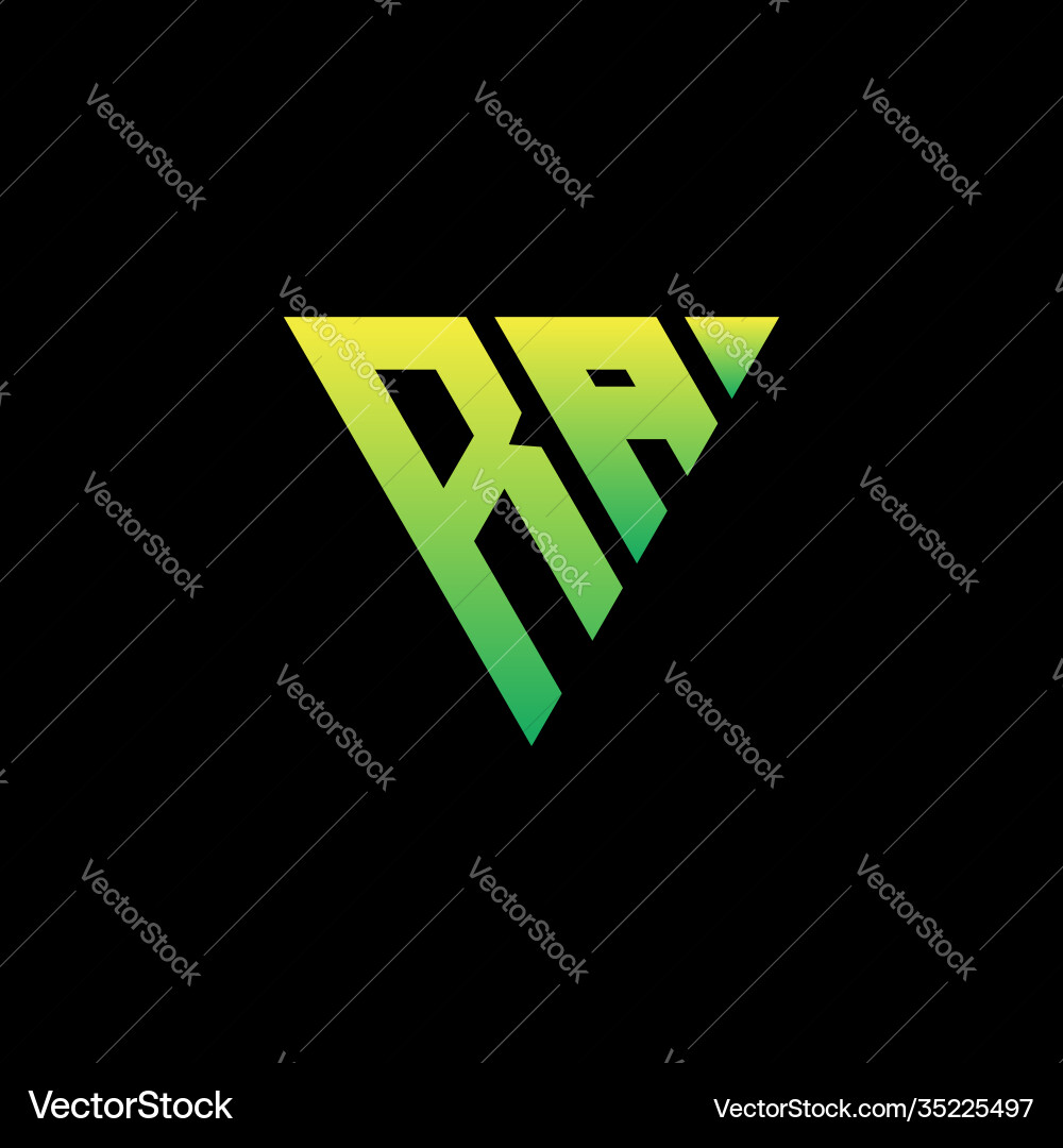 R a initial triangle logo monogram R a initial triangle logo monogram Vector Image