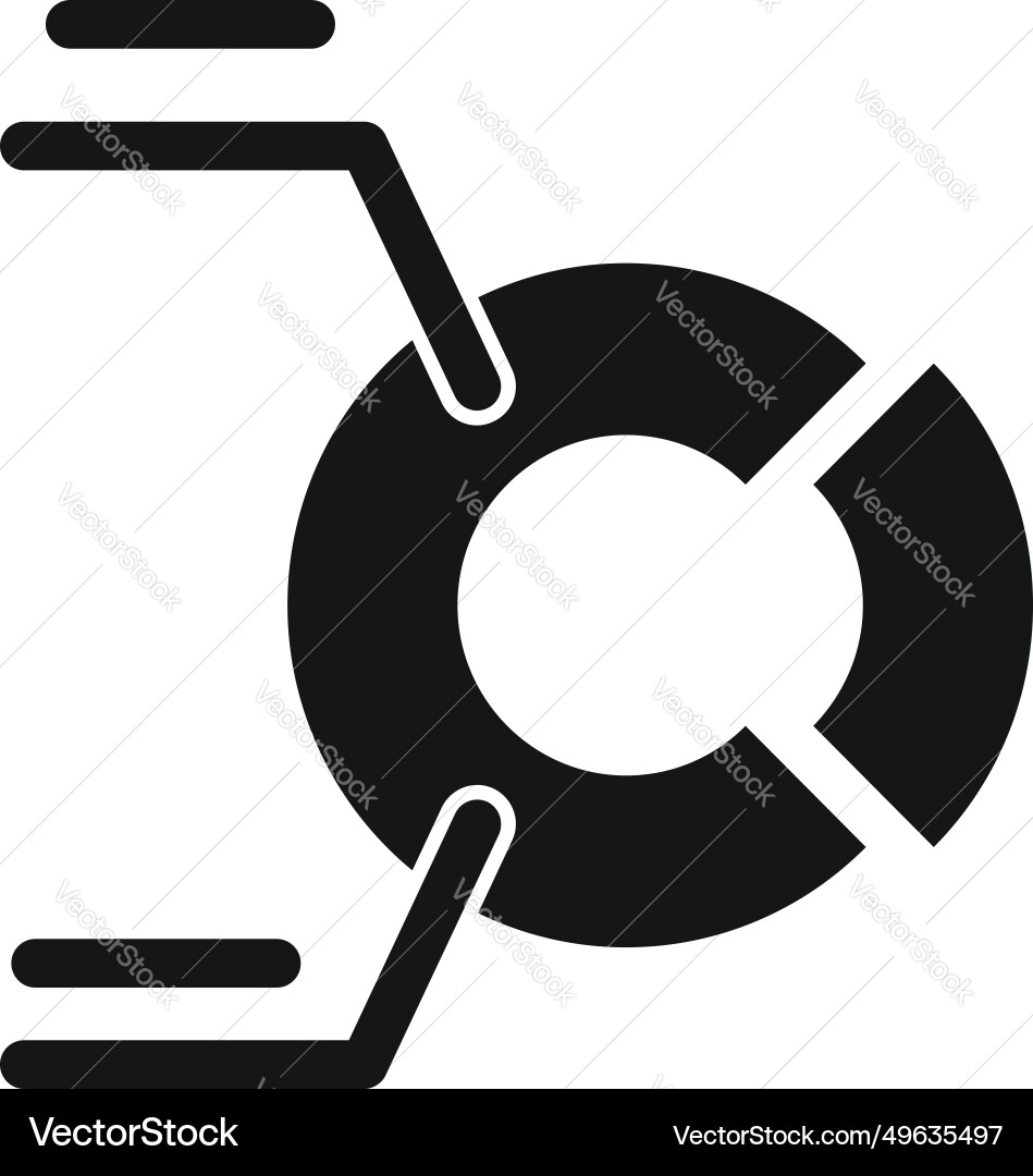 Record keeping pie chart icon simple Record keeping pie chart icon simple vector image