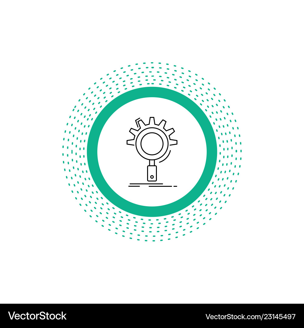 Seo search optimization process setting line icon Vector Image