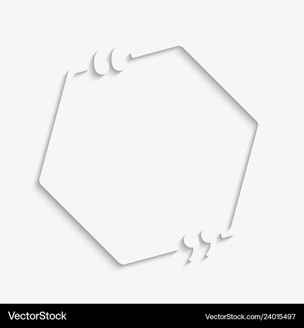 Template quote hexagon with bracket empty Vector Image