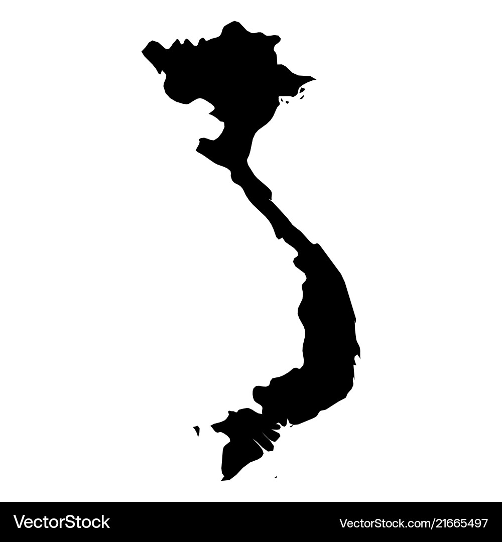 Vietnam - solide schwarze Silhouette Karte des Landes Vietnam - solide schwarze Silhouette Karte des Landes vektorbild