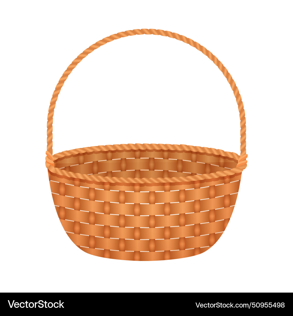 3d retro wicker basket round empty box 3d retro wicker basket round empty box Vector Image