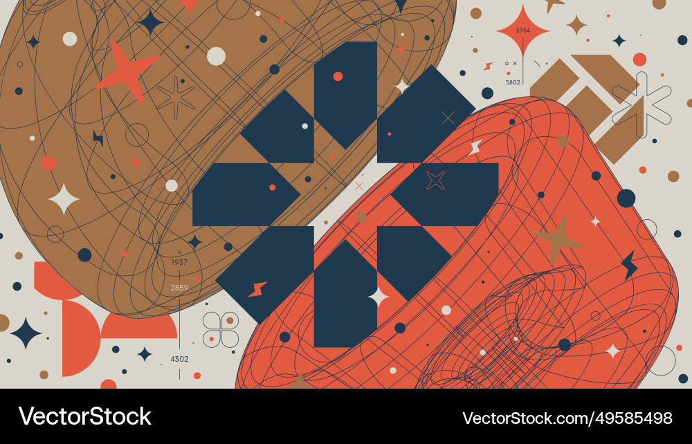 Abstract geometric background with 3d volume Vector Image