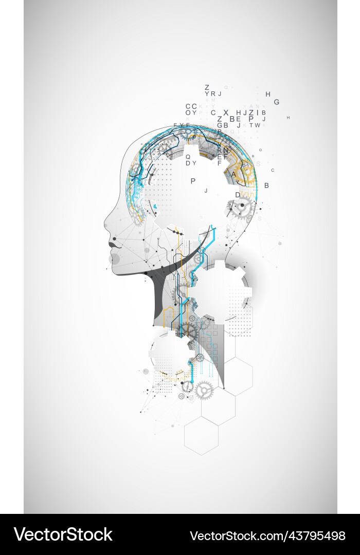 Artificial intelligence technical background vector image