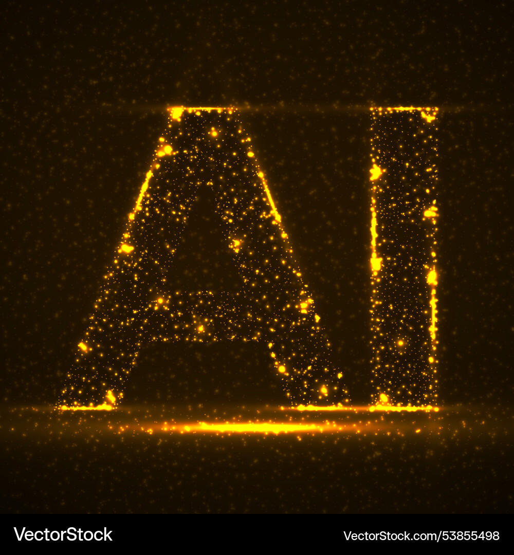Artificial intelligence with glowing particles Artificial intelligence with glowing particles vector image