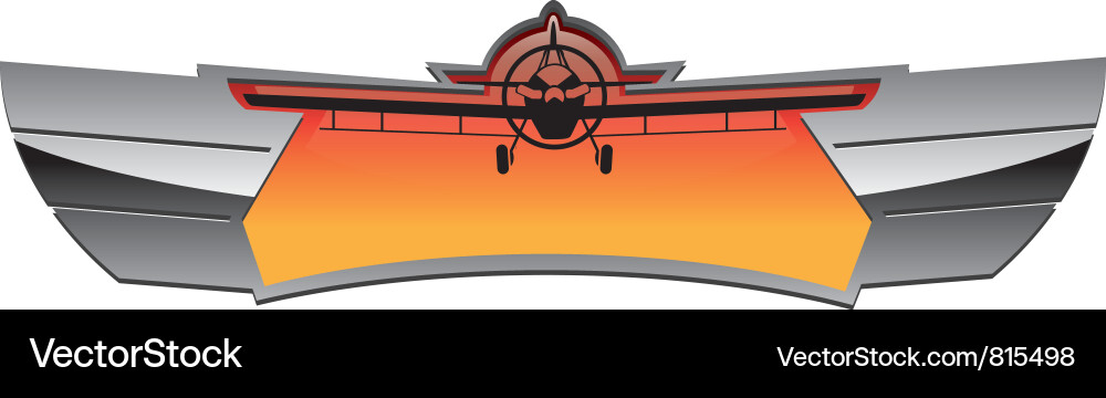 Aviation Chrome Emblem vector image