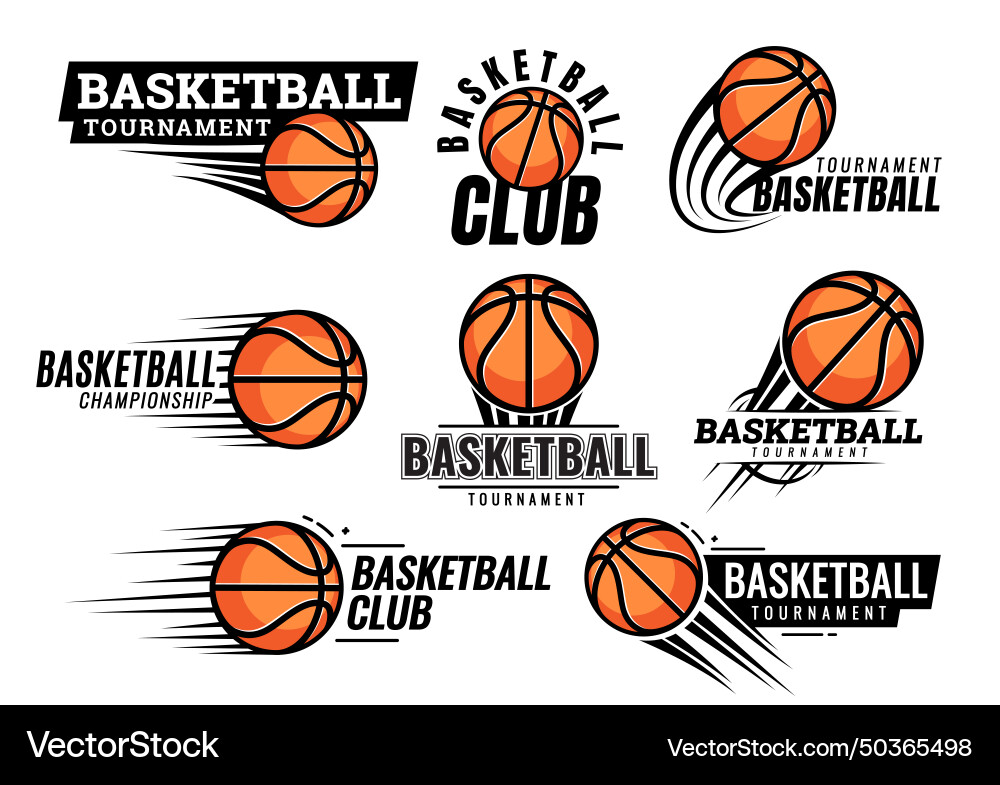 Basketball Tournament Icons Vector Image