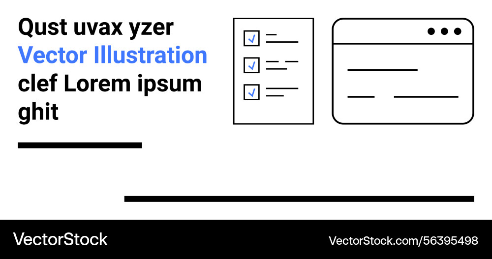 Checklist and web interface outline with text Checklist and web interface outline with text vector image