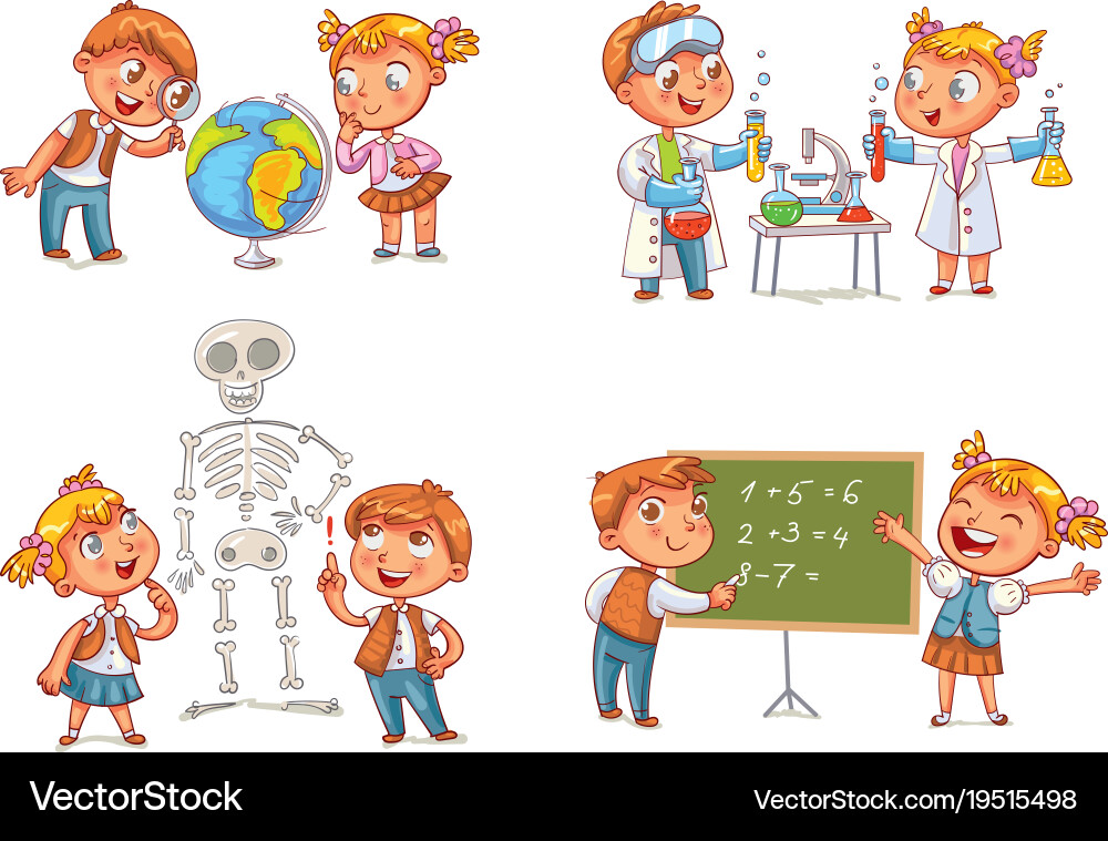 Children in the lesson Royalty Free Vector Image
