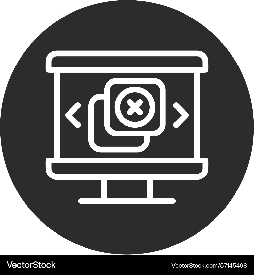 Closing slide inverted circle black vector image