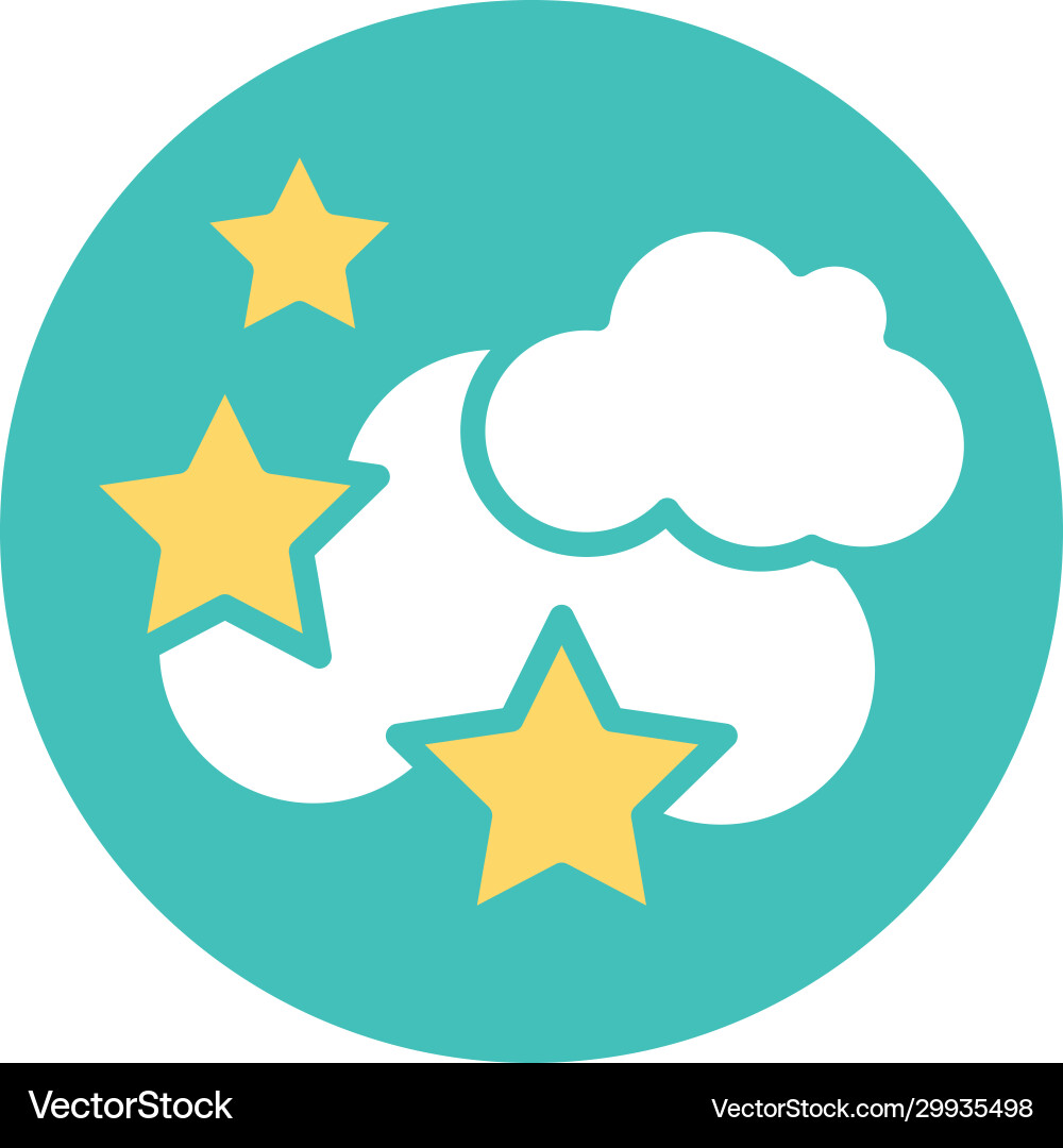 Clouds and stars block style design Vector Image