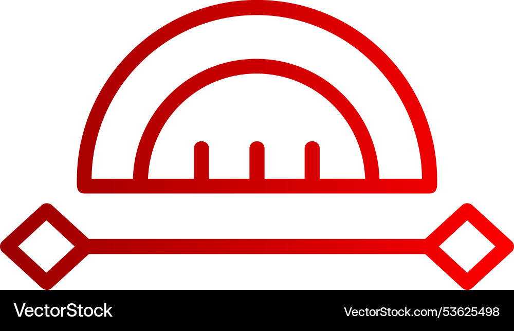Curve ruler line gradient icon Vector Image