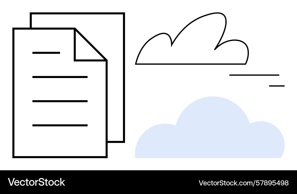 Digital document storage and cloud computing Digital document storage and cloud computing Vector Image