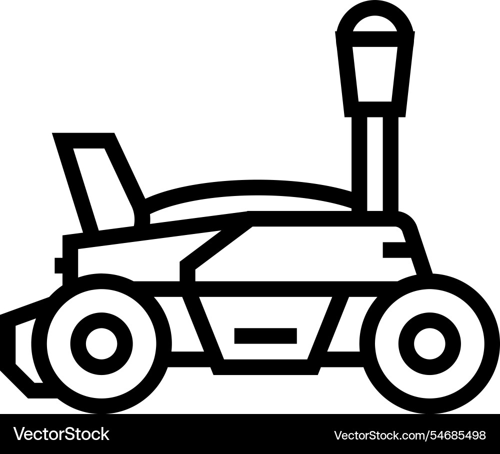 Field scanning robot harvests line icon Field scanning robot harvests line icon Vector Image