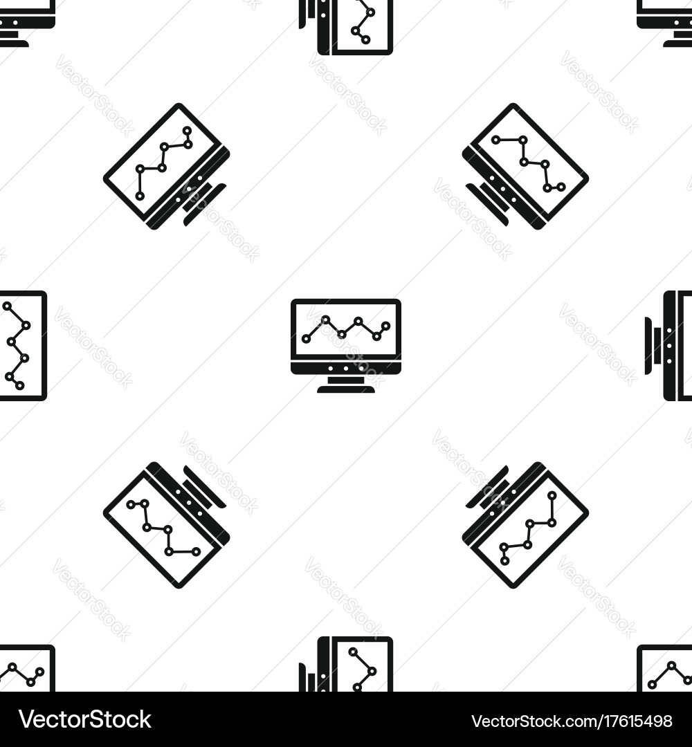 Graph in computer screen pattern seamless black vector image