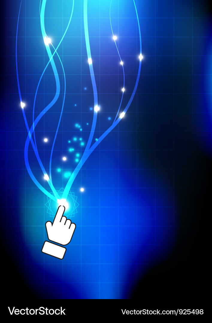Hand push magic button vector image