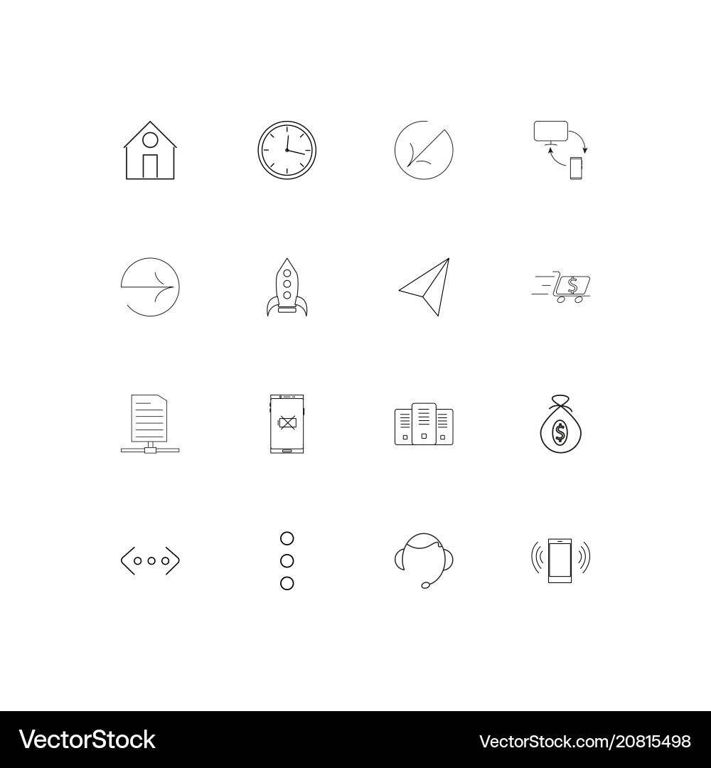 Internet of things linear thin icons set outlined Vector Image