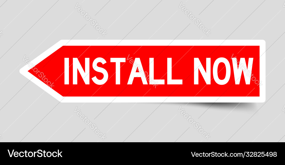 Label sticker in color arrow shape as word Vector Image